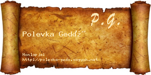 Polevka Gedő névjegykártya